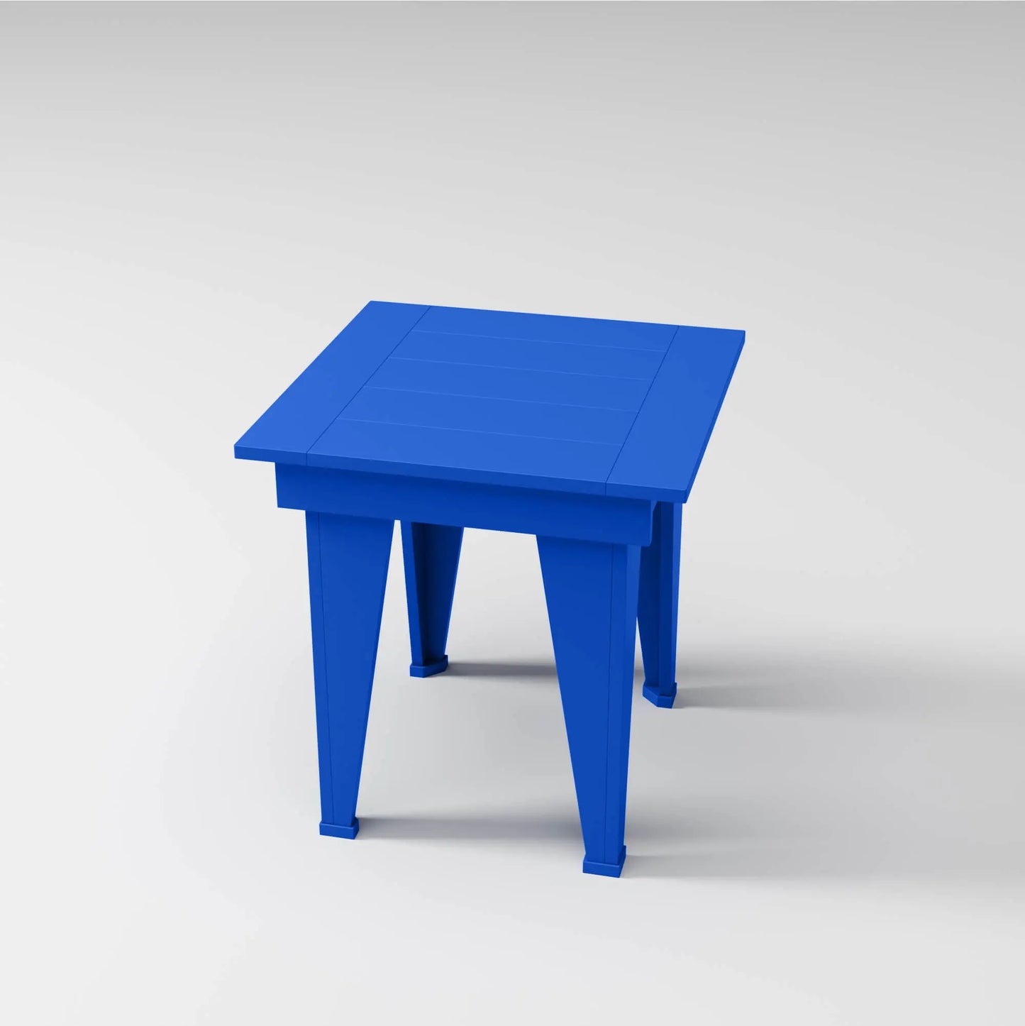 Modern End Table in blue, perfect for drinks or storage outdoors