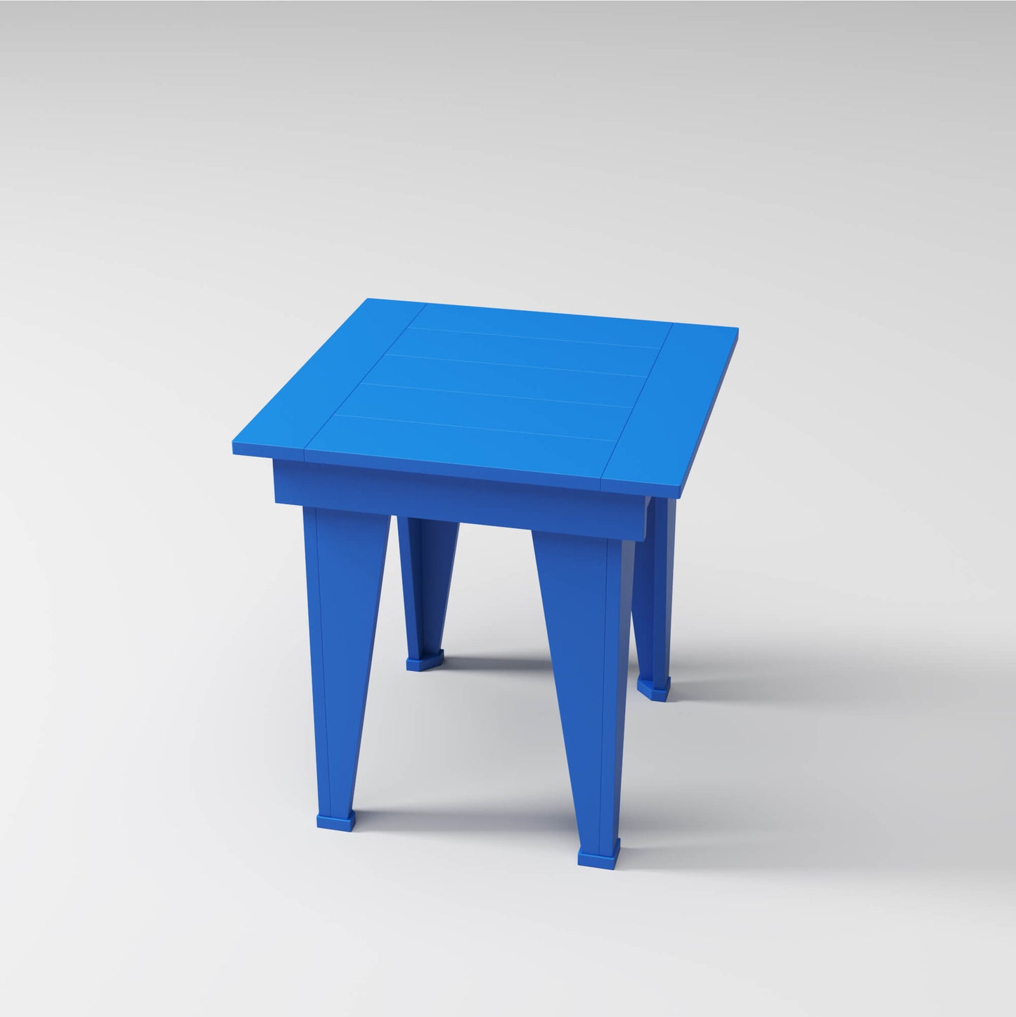 Modern End Table in blue, perfect for drinks or storage outdoors