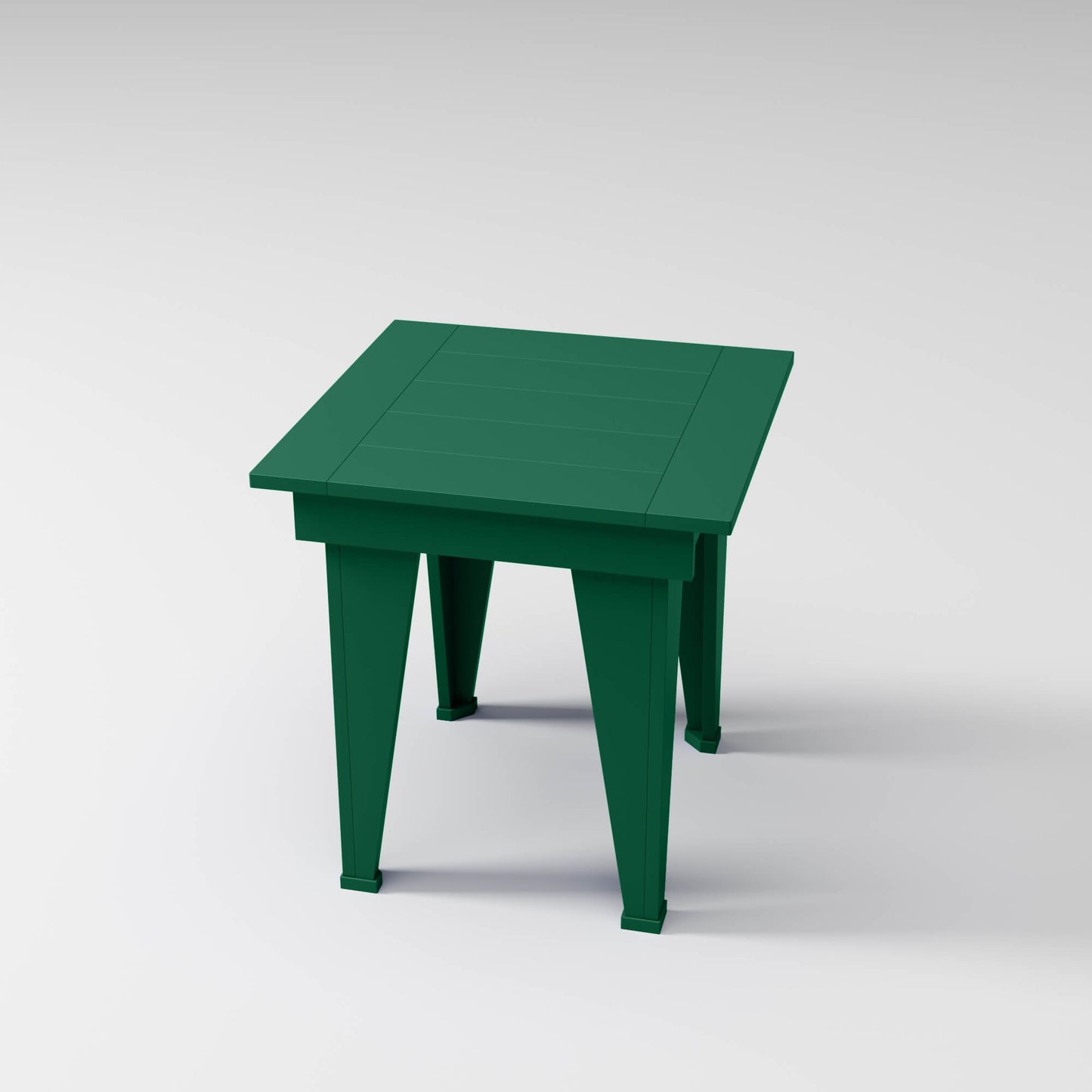 Modern End Table in forest green, perfect for drinks or storage outdoors