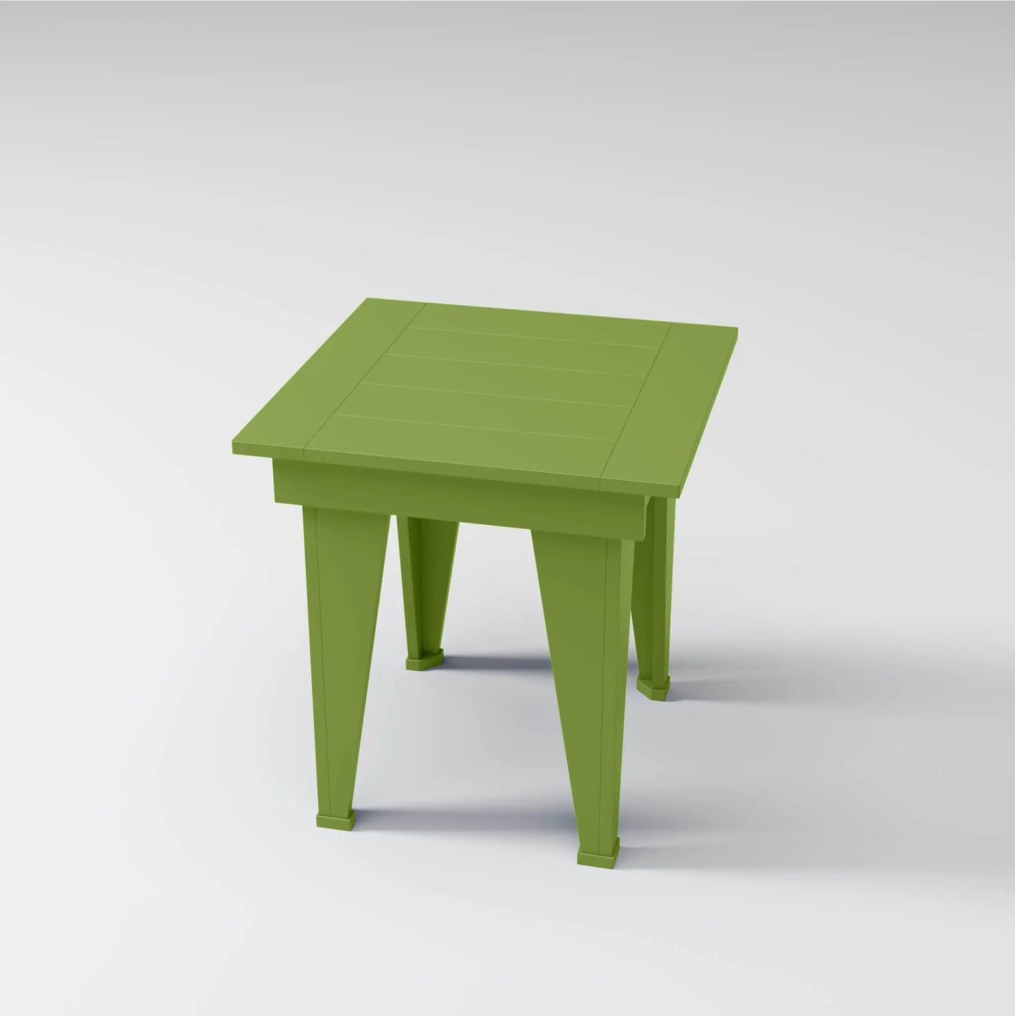 Modern End Table in olive, perfect for drinks or storage outdoors