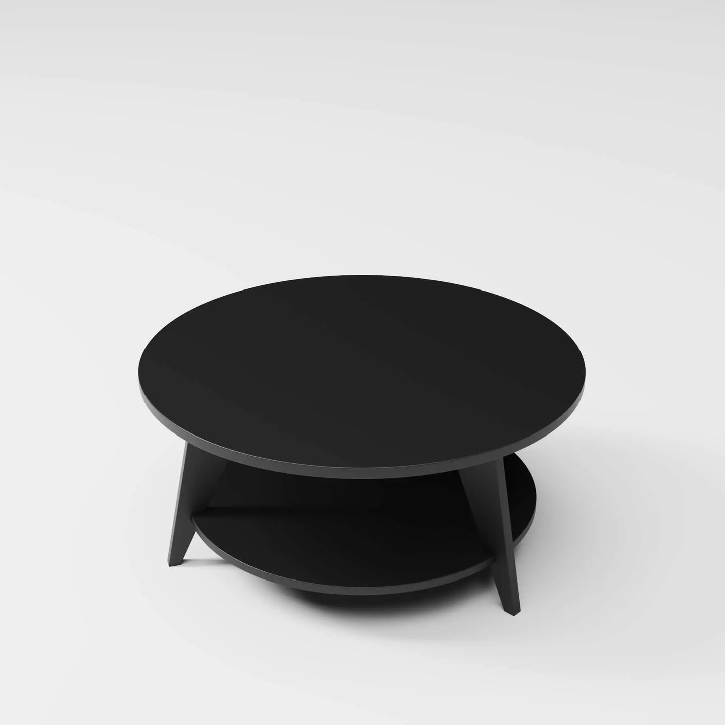 Modern Round Coffee Table in black, built to endure outdoor weather