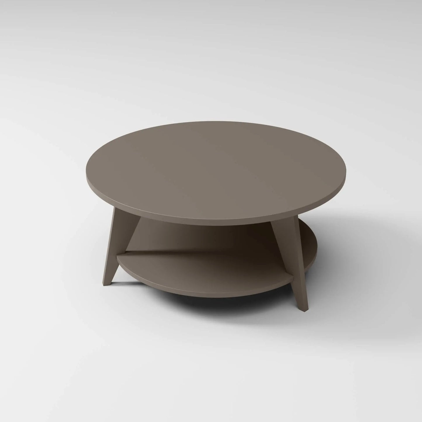 Modern Round Coffee Table in choco brown, built to endure outdoor weather