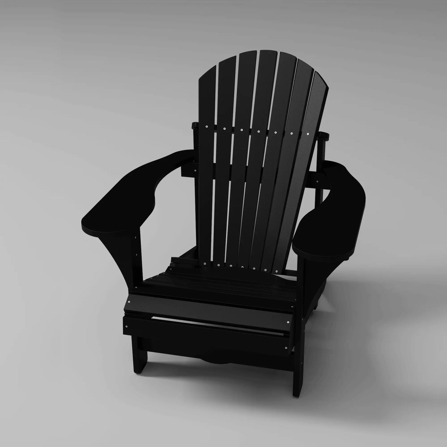 Classic RVO Muskoka Chair in black, ideal for lounging outdoors