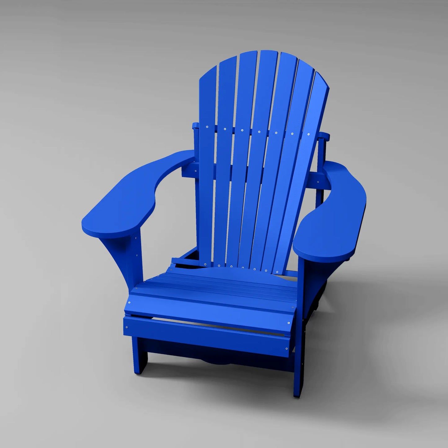 Classic RVO Muskoka Chair in blue, ideal for lounging outdoors
