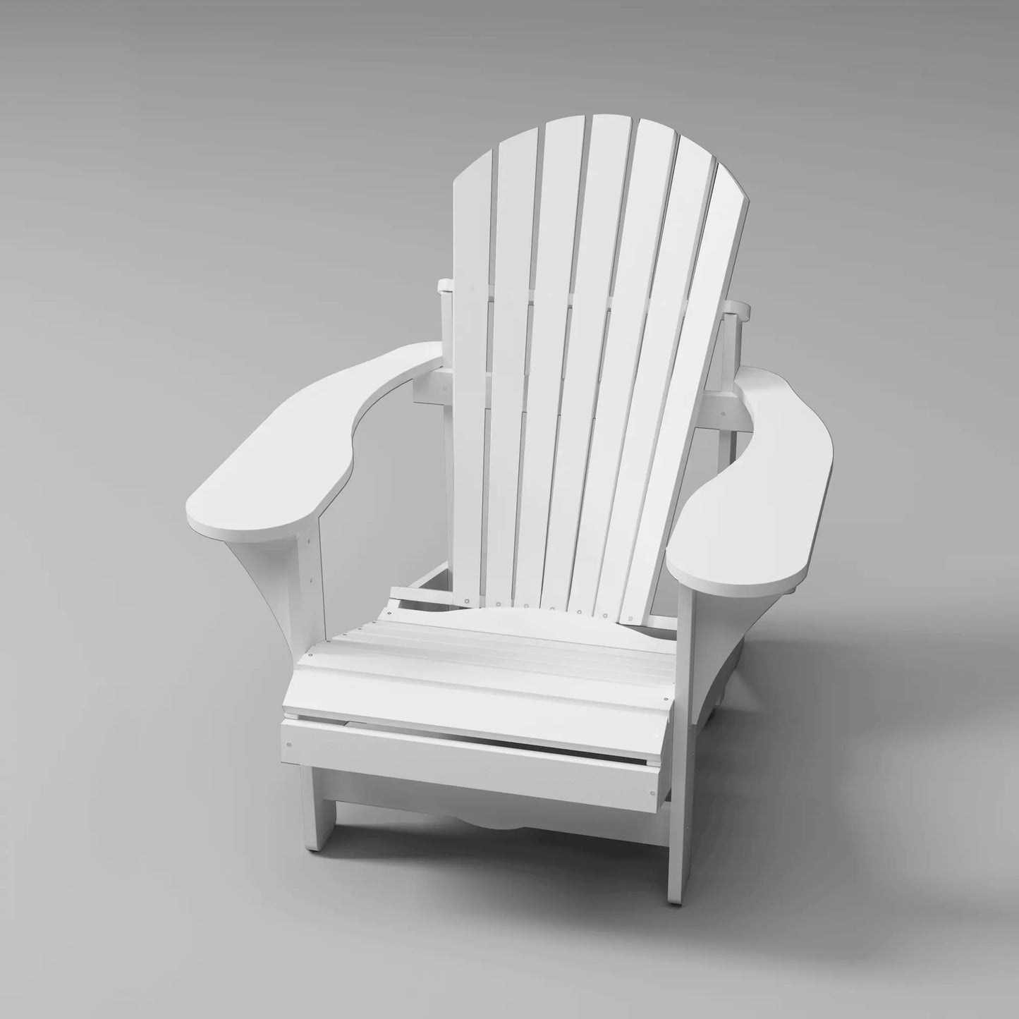 Classic RVO Muskoka Chair in white, ideal for lounging outdoors