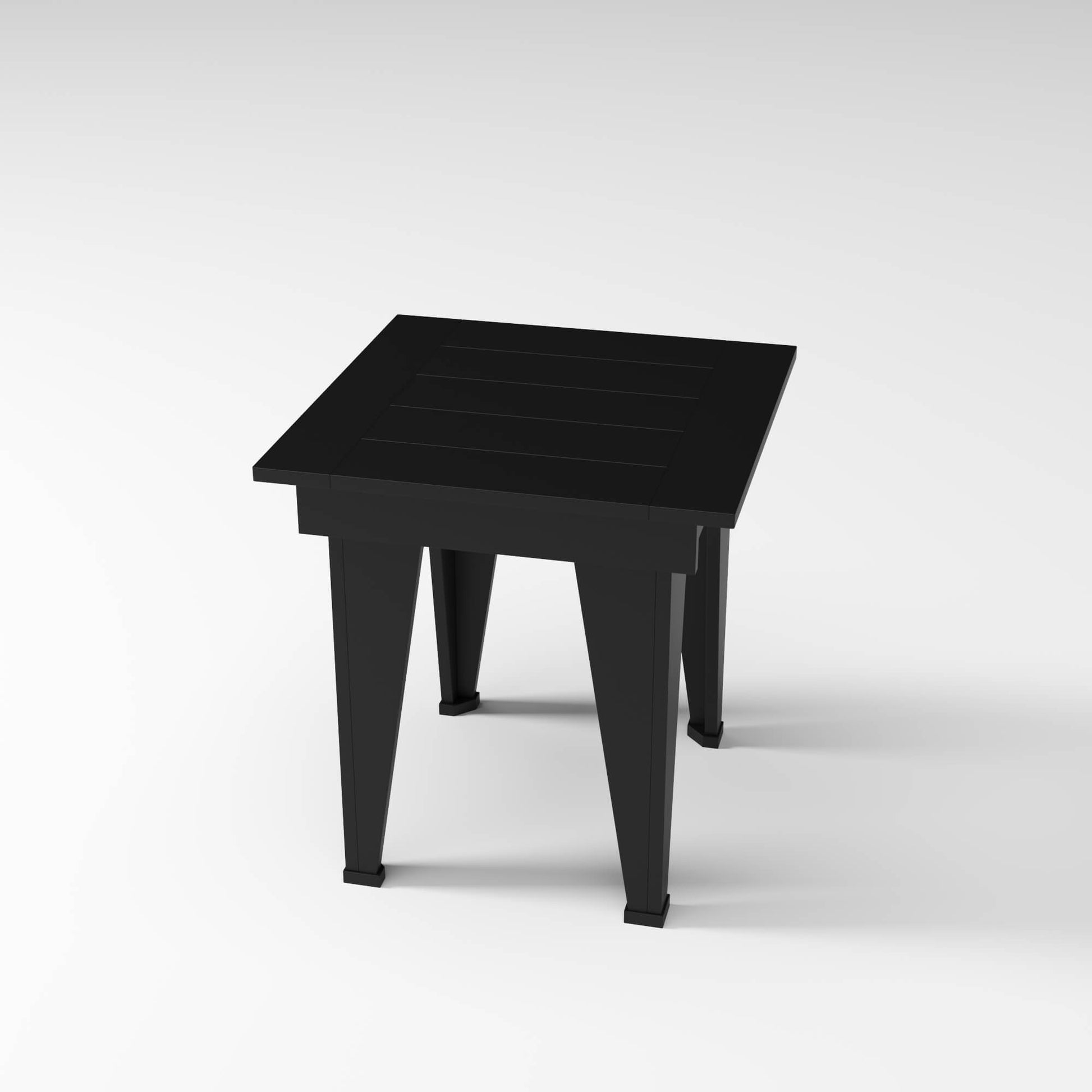 Modern End Table in black, perfect for drinks or storage outdoors