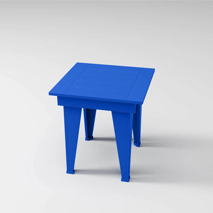 Modern End Table in blue, perfect for drinks or storage outdoors