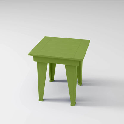 Modern End Table in olive, perfect for drinks or storage outdoors