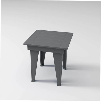 Modern End Table in slate grey, perfect for drinks or storage outdoors