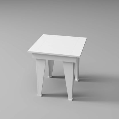 Modern End Table in modern white, perfect for drinks or storage outdoors