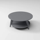 Modern Round Coffee Table in slate grey, built to endure outdoor weather