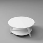 Modern Round Coffee Table in white, built to endure outdoor weather