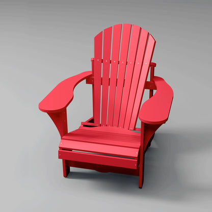 Classic RVO Muskoka Chair in red, ideal for lounging outdoors