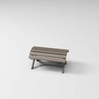 RVO Products Classic Footstool in taupe, made from durable HDPE plastic with a slatted design. Matches Muskoka chairs for outdoor comfort.