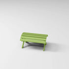 RVO Products lime green HDPE plastic classic footstool with slatted top, designed to match Muskoka chairs.