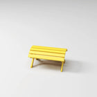 RVO Products yellow HDPE plastic classic footstool with slatted design, perfect for outdoor seating.